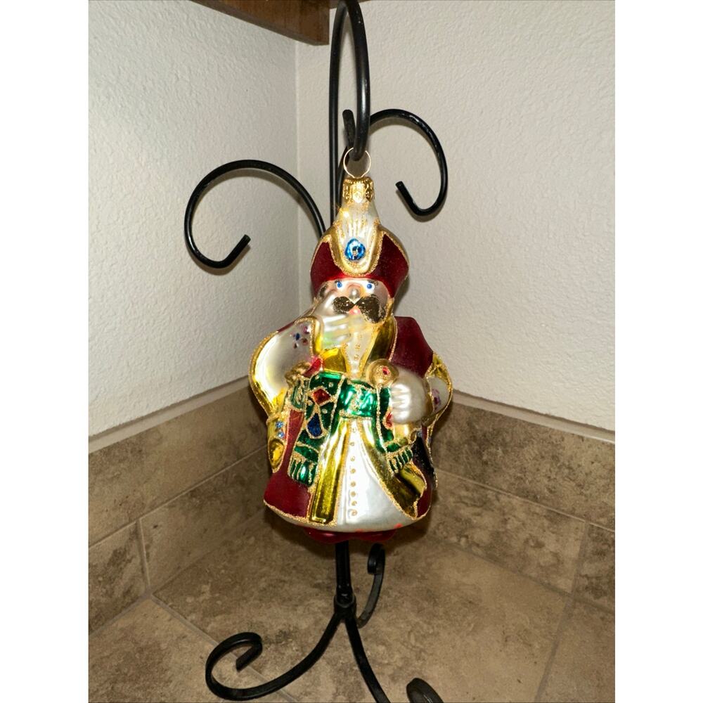 Vintage Kurt Adler Polonaise Collection Polish Nobleman Glass Ornament With Box